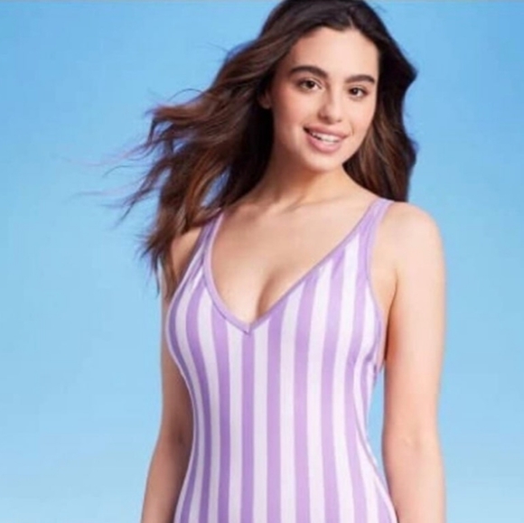 💦Sliming KONA SOL Purple Stripe One Piece Swimsuit💦 - Picture 8 of 15